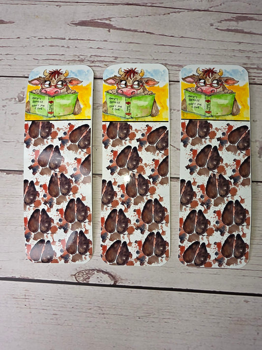 The Reading Cow Bookmark Watercolour Artwork by Jodie Pollock